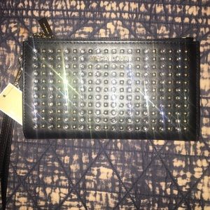 Michael Kors Adele Studded Leather iPhone Wallet